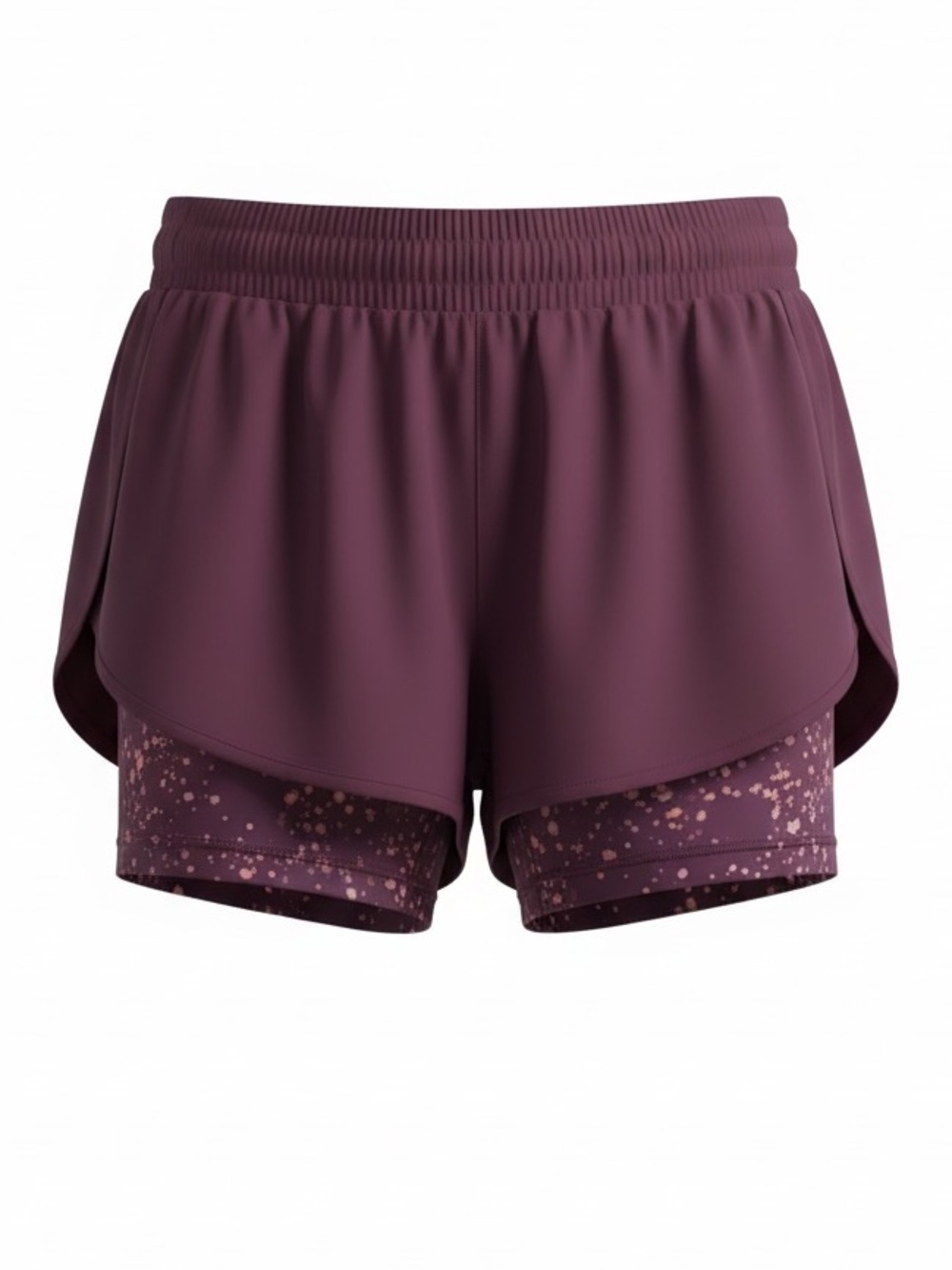Athleta HIIT It 2-In-1 Printed Running Shorts Purple SU20 Size XS